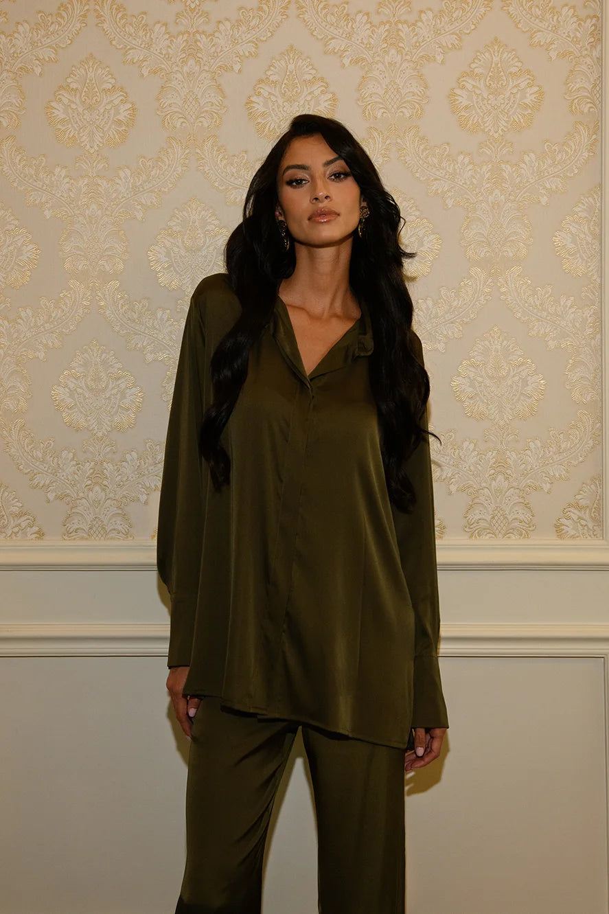 RELAXED SHIRT & PANT - OLIVE GREEN
